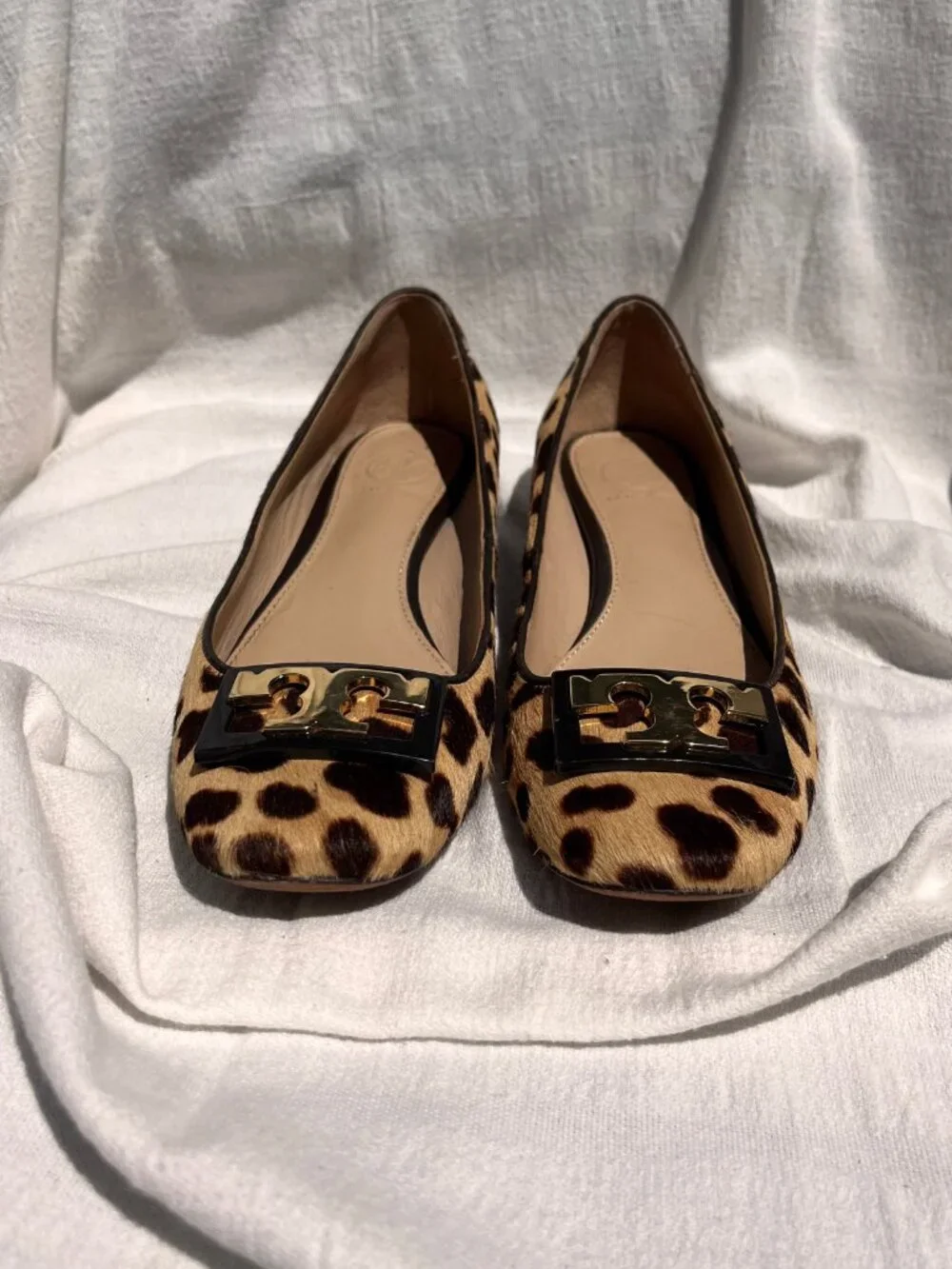 Tory Burch Gigi Leopard Print Calf Hair Block Heel Pumps
